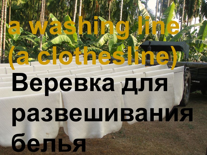 a washing line (a clothesline) Веревка для развешивания белья